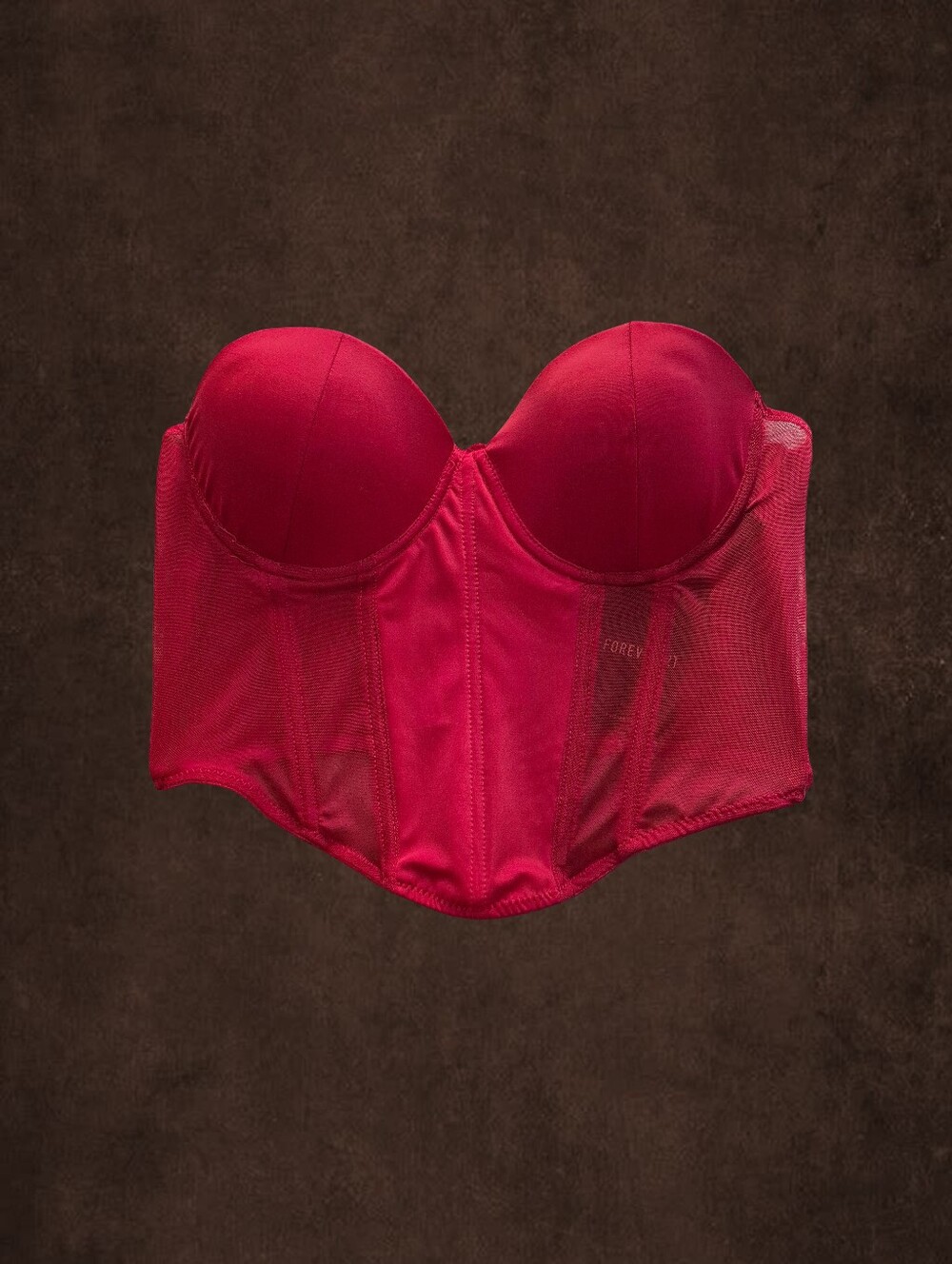 Forever 21 Red Cropped Bustier Top